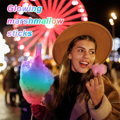 5/10PCS Colorful LED Glow Sticks Cotton Candy Cones Glowing Marshmallows Sticks Reusable LED Light Tubes Sticks Home Party Props