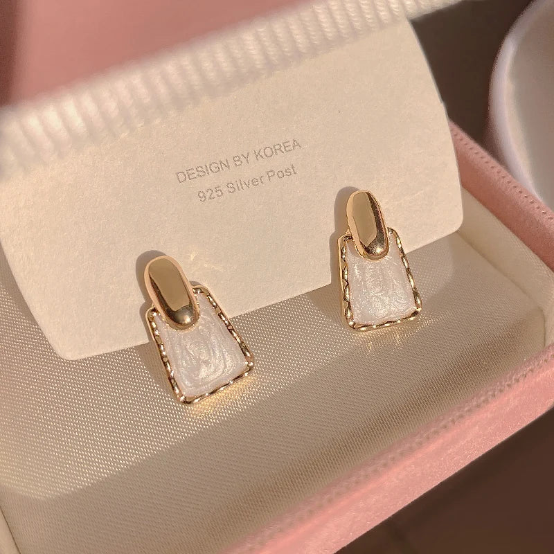 Enamel Trapezoid Earrings