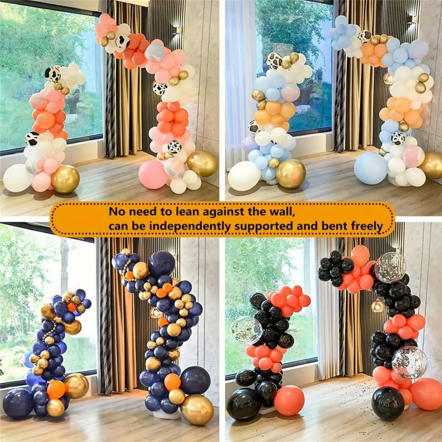 Irregular Balloon Arch Kit With Accessories, 2.5m Versalite Ballon Column Stander For Party, Wedding, Celebration Decor