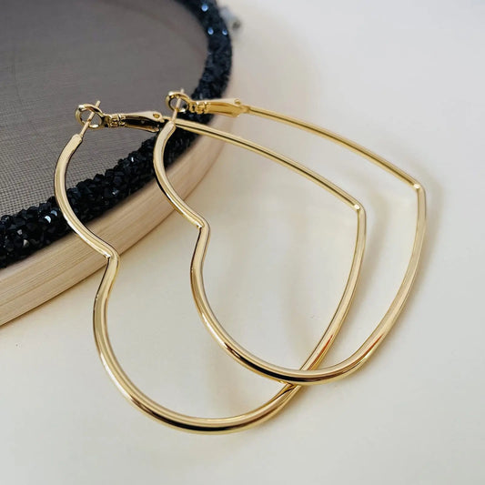 Minimalism Heart Hoop Earrings