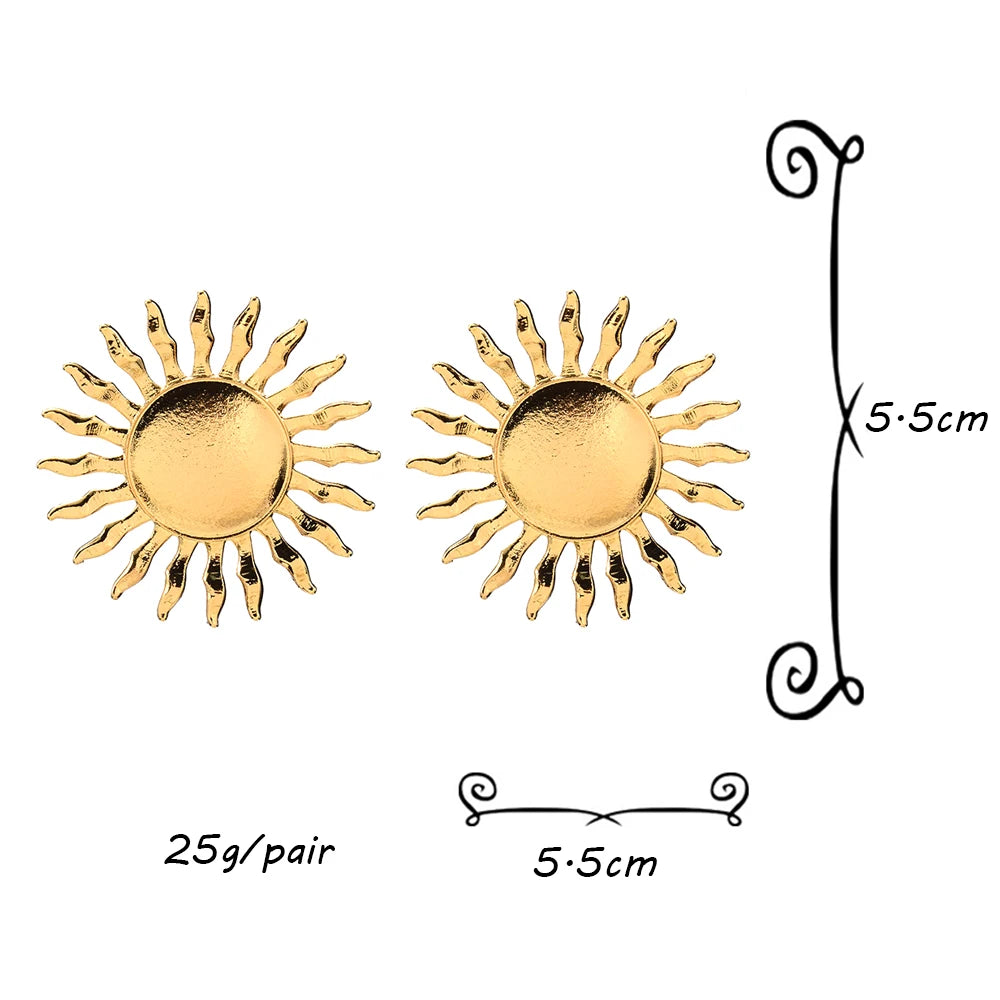 Sun Shaped Statement Earrings