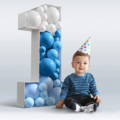 73/93cm Giant Birthday Figure Balloon Filling Box One 1st Birthday Number 30 40 50 Balloon Frame Anniversary Baby Shower Decor