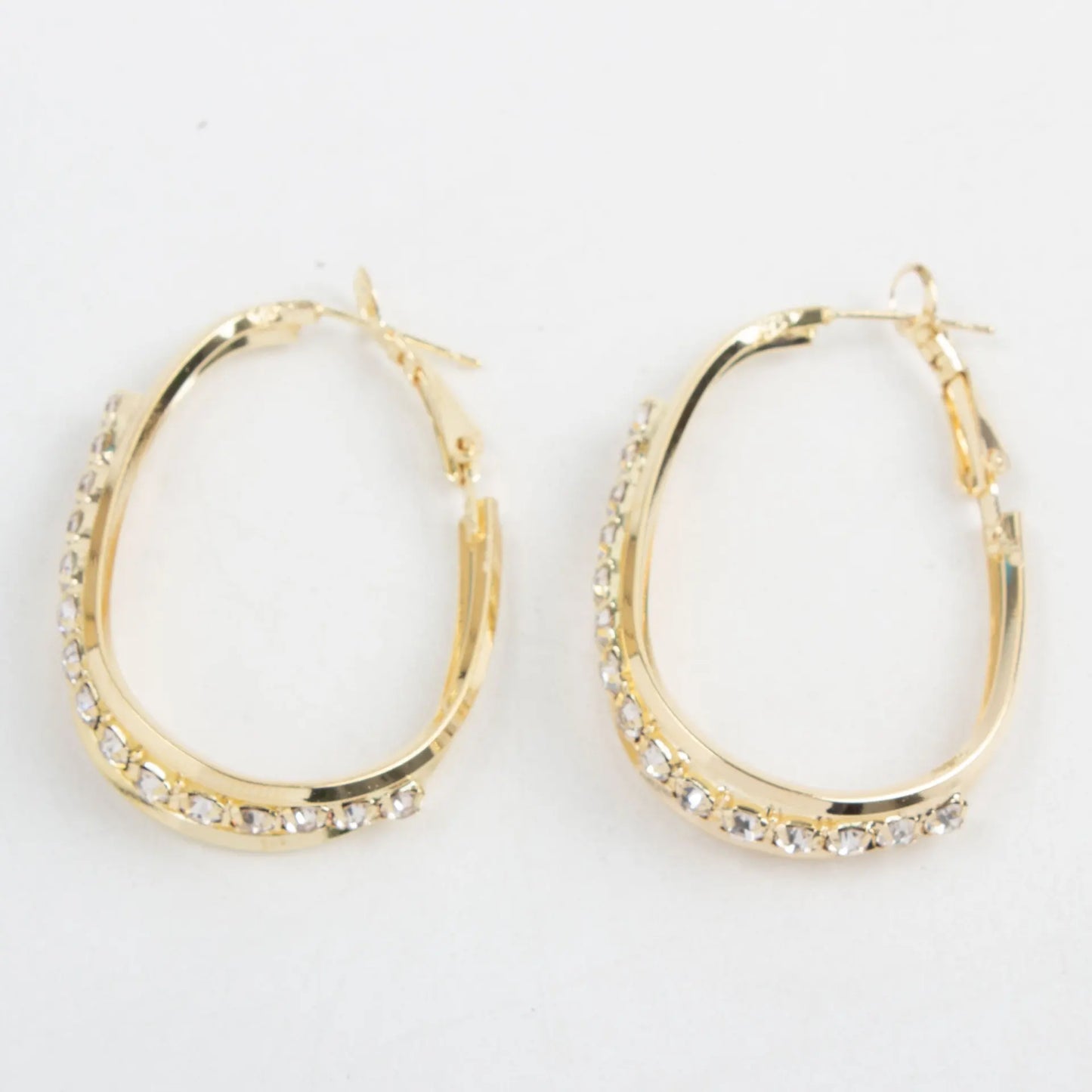 Big Nets Sparkly Oval Hoop Earrings