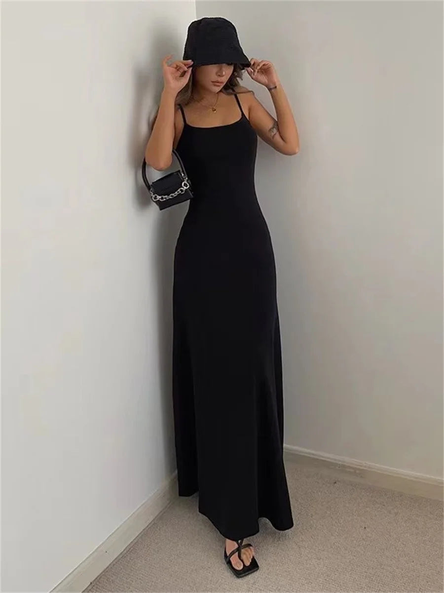 Women's Spaghetti Strap Maxi Bodycon Dress