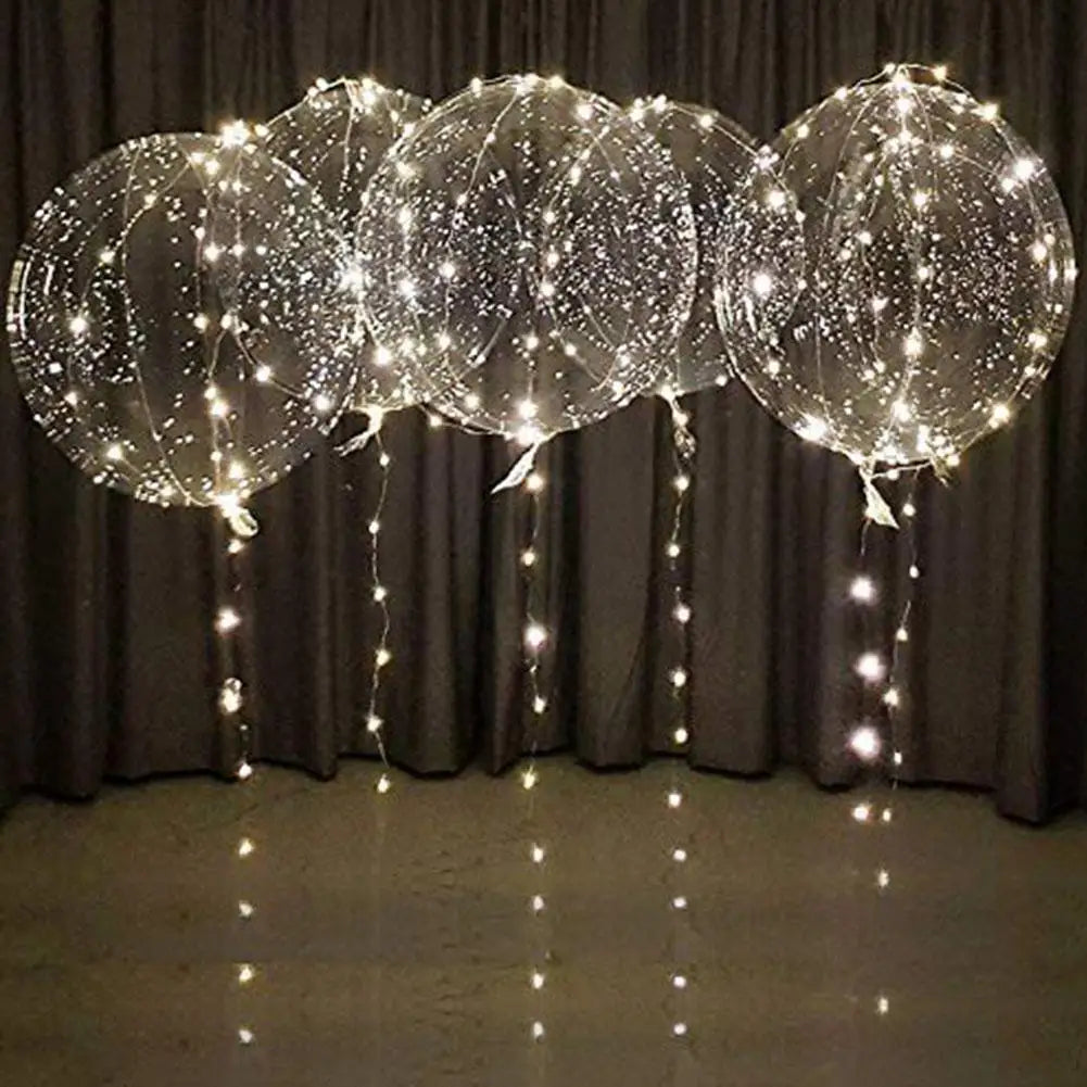 3 Luminous Balloons - 20in LED with Light String