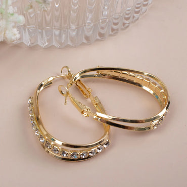 Big Nets Sparkly Oval Hoop Earrings