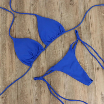 Halter Thong Bikini Set