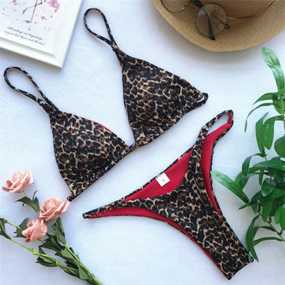 Leopard Print Bikini Set