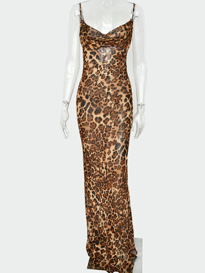 Chloe's Leopard Print Bodycon Maxi Dress