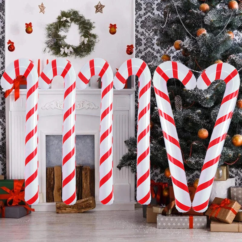 Inflatable Candy Cane Lolipop Balloon Christmas Decoration For Home Outdoor Xmas Ornament Navidad 2023 New Year Kids Gift