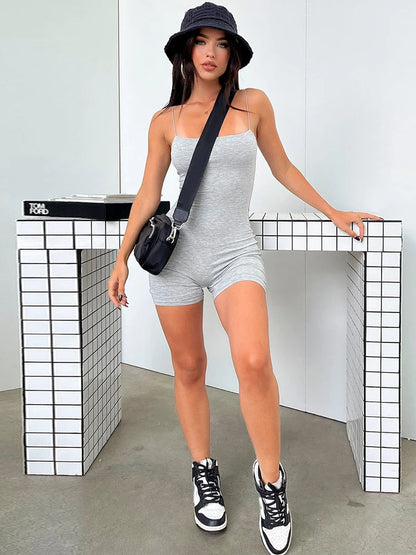 Spaghetti Strap Solid Romper