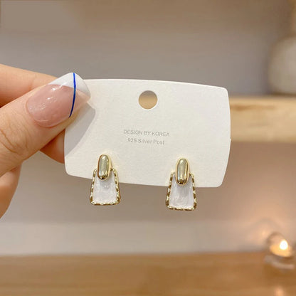 Enamel Trapezoid Earrings