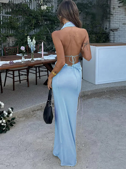 Backless Open Chest Dress